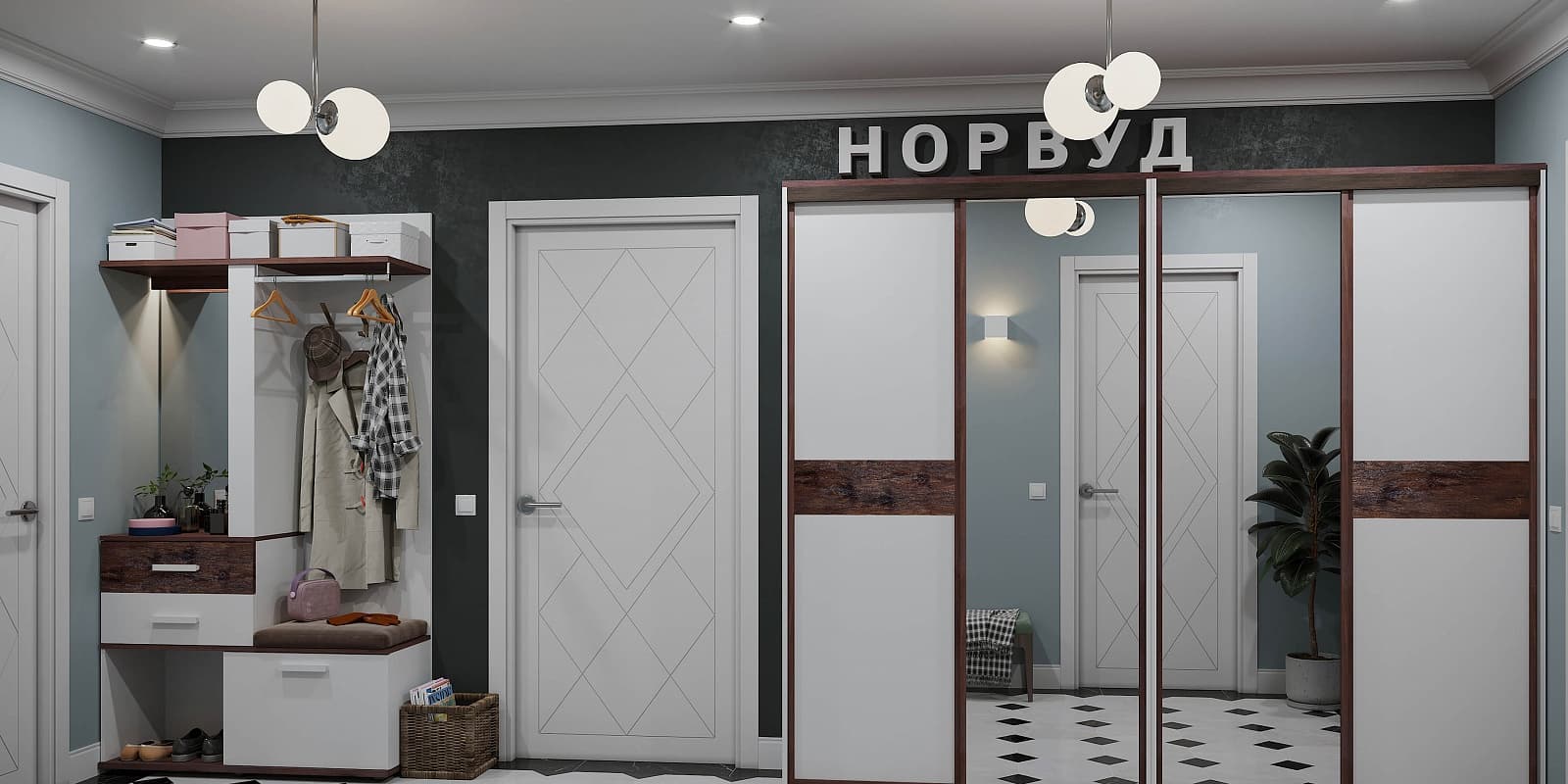 Норвуд модульная прихожая 1